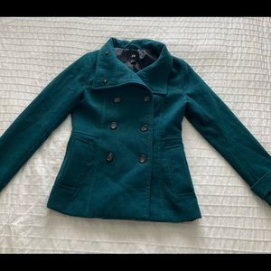 Green H&M trench coat